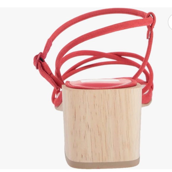 🆕DOLCE VITA ZAYLA HEELED WOODEN RED SANDALS (Sz 8.5) - Picture 6 of 16